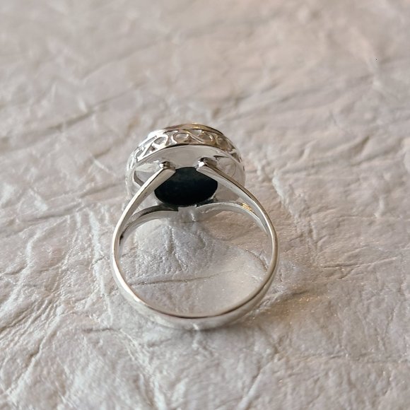 Chrysocolla Gemstone Ring Size 10 Sterling Silver-Healing Stone jewelry - Picture 7 of 7